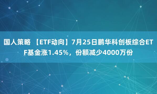 国人策略 【ETF动向】7月25日鹏华科创板综合ETF基金涨1.45%，份额减少4000万份
