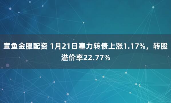 宣鱼金服配资 1月21日塞力转债上涨1.17%，转股溢价率22.77%